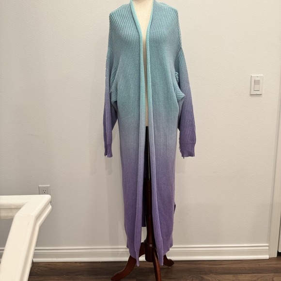 Free People Sweaters - Free People Come Together Sweater Cardigan Women's Small Multi Ombre Open‎ Front